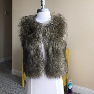 Girls Brown Fur Vest